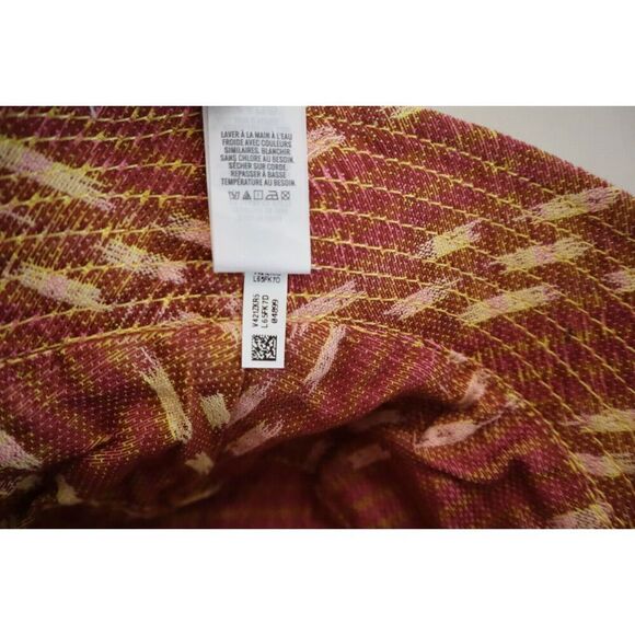 Aerie L65FK7D Women's One Size Yellow/Pink Jacquard Reversible Bucket Hat - Picture 5 of 6